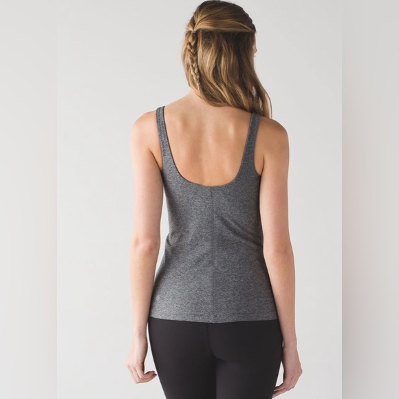 Lululemon Contour Tank HBLK  Heathered black dark Gray color size 4 - Picture 2 of 9